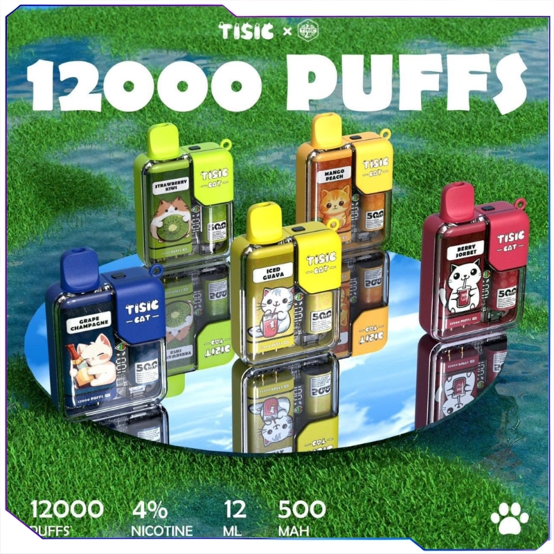 TISIC貓12000口電子菸 黑騎士系列現貨|大容量長效續航,一次性便捷體驗! - Image 2